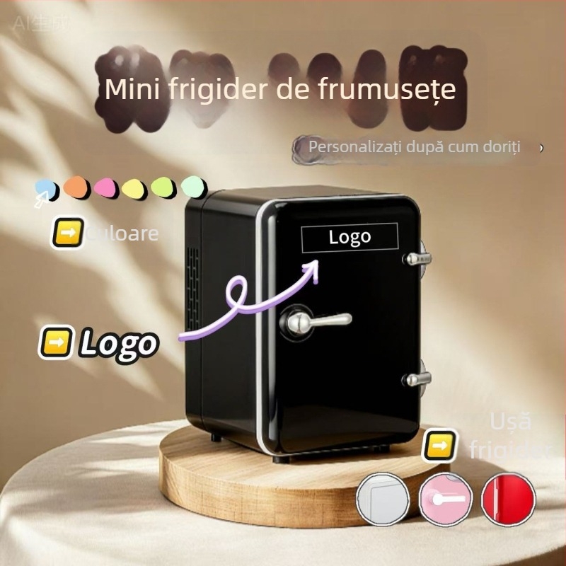 Frigider mini 4L cu răcire silențioasă, pentru birou sau mașină, compatibil OEM/etichetă privată