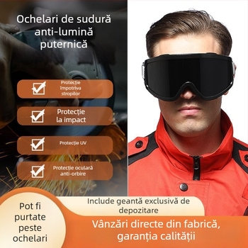 Ochelari de sudură cu protecție UV, rezistenți la praf și vânt, pentru ciclism în aer liber și schi
