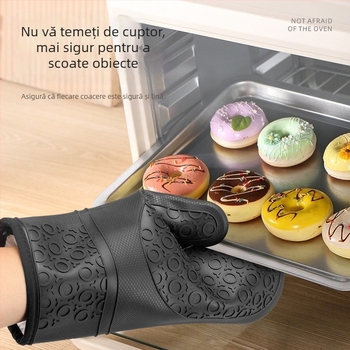 Mănuși din silicon pentru cuptor cu microunde, izolație îngroșată, rezistente la temperaturi înalte pentru bucătărie