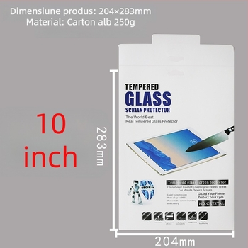 Cutie de ambalare pentru folie temperată a ecranului iPad, dimensiuni 8/10/12.9 și 14.6 inch, carton tip plic