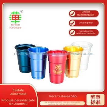 Pahar de bere din aluminiu alimentar, capacitate 401–500 ml, design modern minimalist, logo personalizat