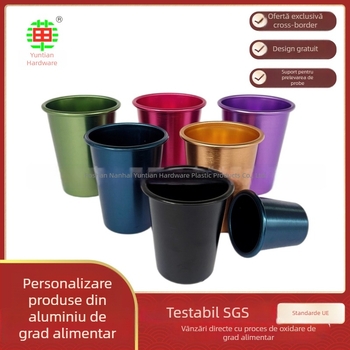 Pahar de bere din aluminiu, pentru cola și sucuri, aluminiu oxidat de calitate alimentară, reciclabil, capacitate 401-500 ml