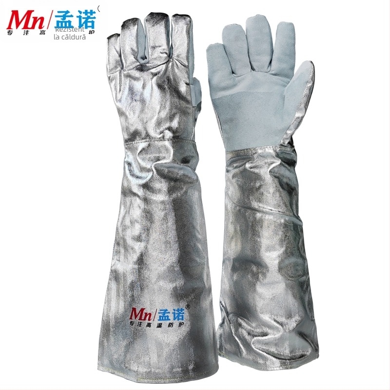 Mn-Gr008 mănuși din folie de aluminiu pentru temperaturi înalte și protecție împotriva radiației (fără contact), extinse