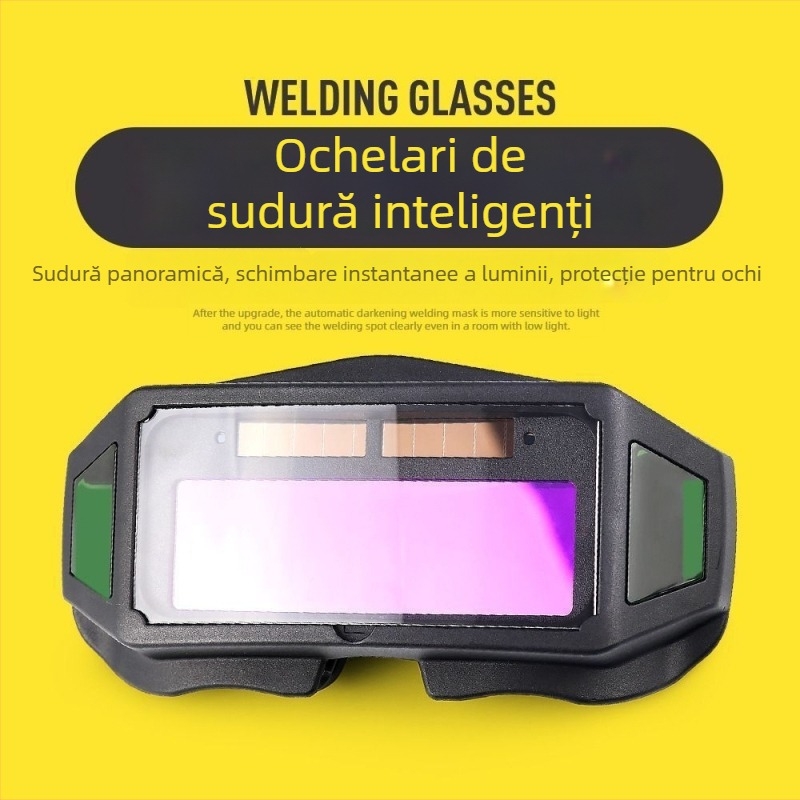 Ochelari de sudură cu auto-întunecare, design cu mai multe ferestre, pentru sudare MIG/MAG, protecție împotriva reflexiilor și a luminii puternice