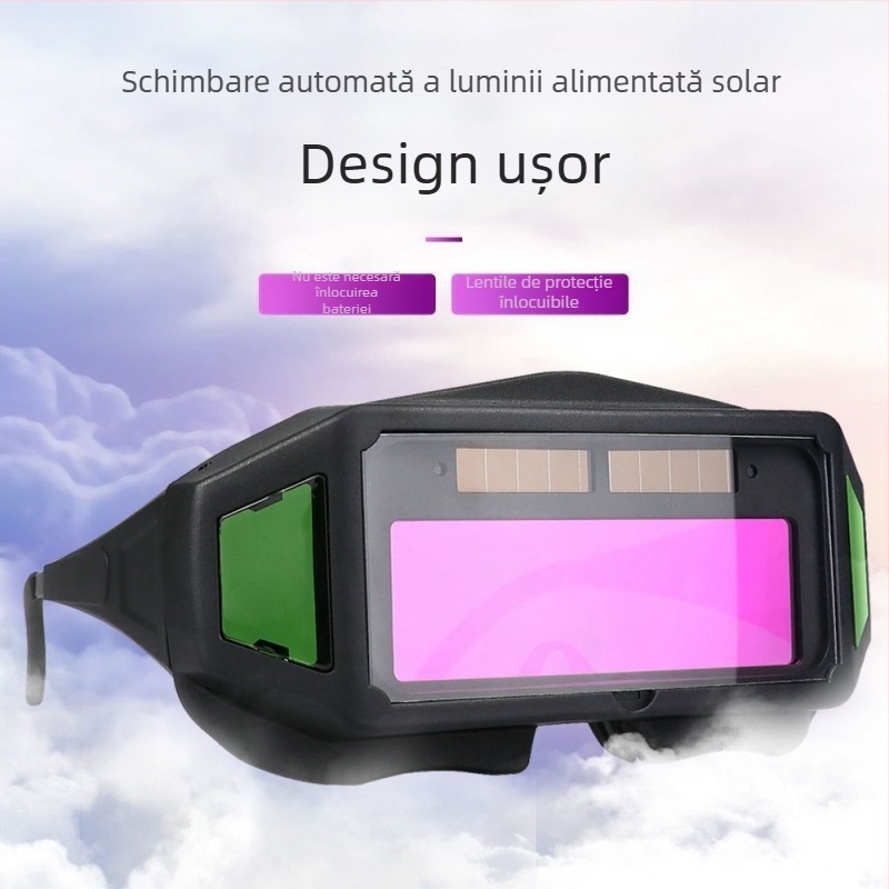 Ochelari de sudură cu auto-întunecare, design cu mai multe ferestre, pentru sudare MIG/MAG, protecție împotriva reflexiilor și a luminii puternice