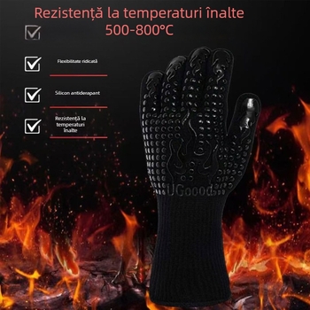 Mănuși termice din aramidă și silicon pentru grătar, cuptor și microunde