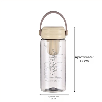 Sticlă de apă de vară cu infuzor de ceai, portabilă pentru activități în aer liber, pentru ceai fierbinte sau rece, design floral multicolor