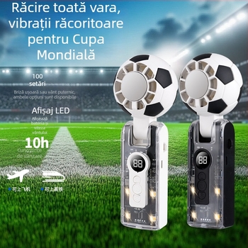 Ventilator de mână USB cu baterie încorporată, mini ventilator de răcire cu gheață, pliabil și portabil, fără palete
