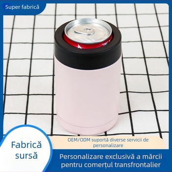 Cana portabilă din oțel inoxidabil izolat, cu pereți dubli, 500 ml, interior 304, exterior 201