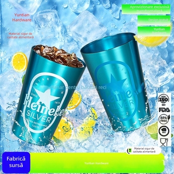 Pahare de aluminiu de unică folosință, cupă din aluminiu de calitate alimentară pentru bere și cafea, pahar frigorific pentru exterior