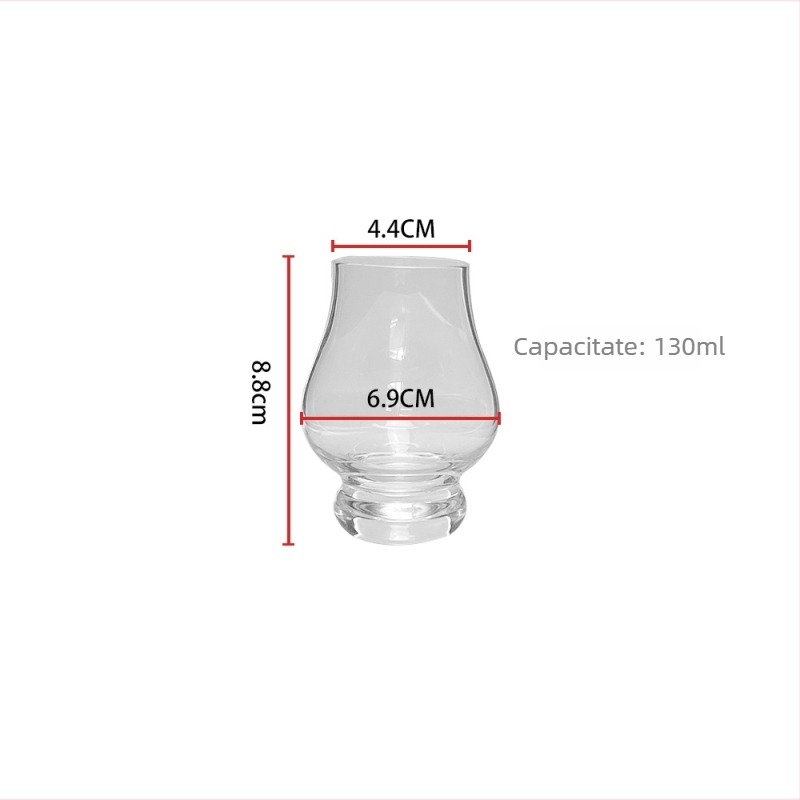 Crystal Vision pahar din cristal fără plumb, turnat manual, 130 ml, design elegant de nișă pentru whisky și băuturi reci