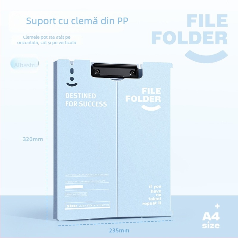 Clip de birou vertical A4 cu plăcuță de scriere – clemă multifuncțională pentru documente școlare