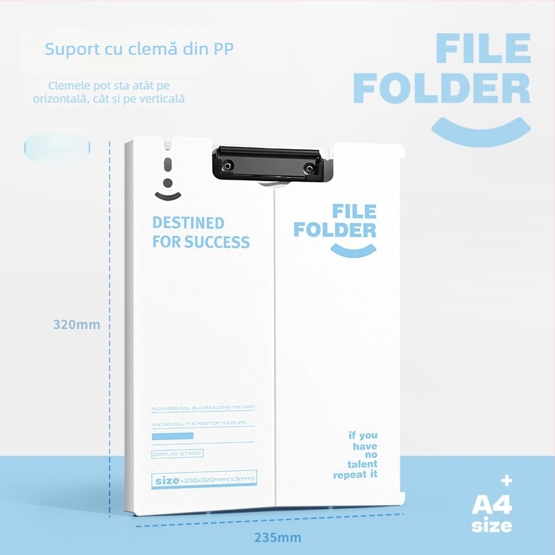 Clip de birou vertical A4 cu plăcuță de scriere – clemă multifuncțională pentru documente școlare