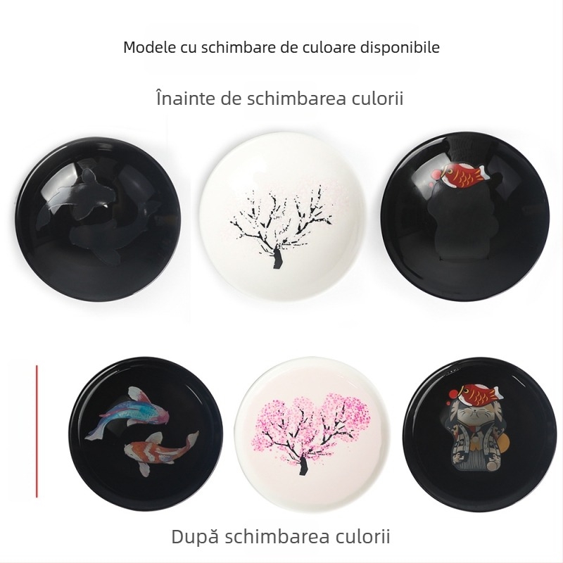 Cupe ceramice japoneze, personalizate, care își schimbă culoarea la frig și căldură — pahare mici pentru băuturi spirtoase (1–100 ml)