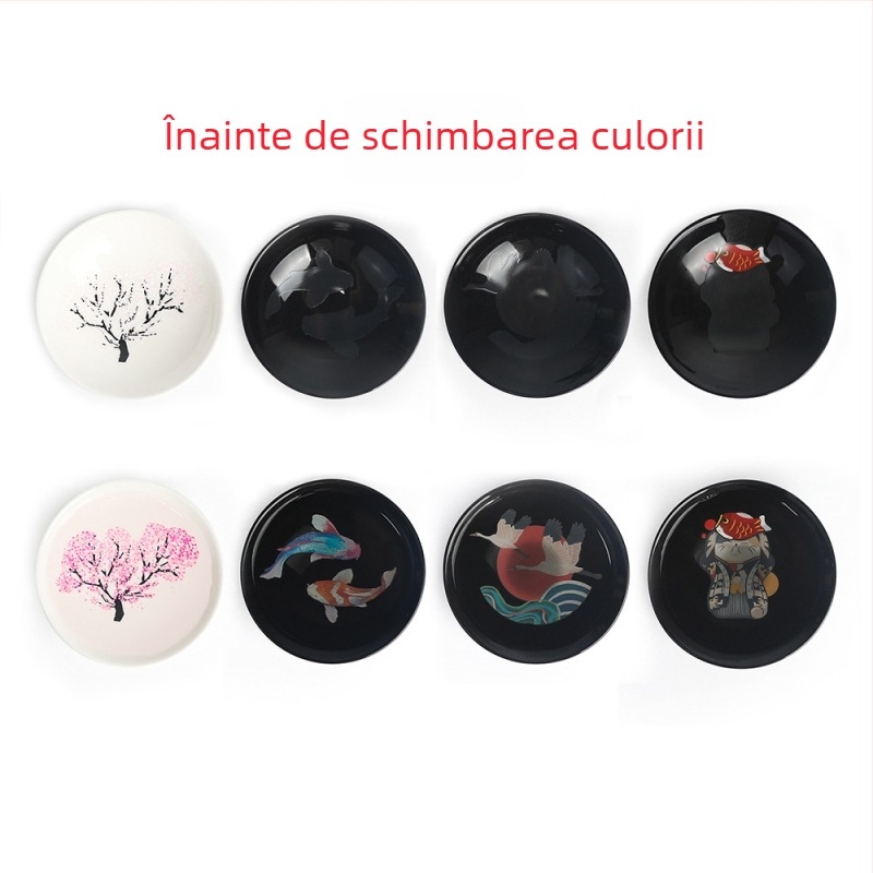 Cupe ceramice japoneze, personalizate, care își schimbă culoarea la frig și căldură — pahare mici pentru băuturi spirtoase (1–100 ml)