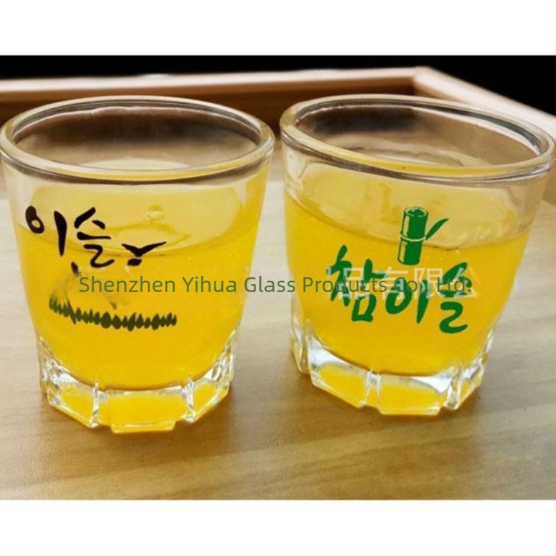 Pahar Soju în stil coreean, 65 ml, fără mâner, fără capac, imprimare logo, finisaj mat, șlefuire