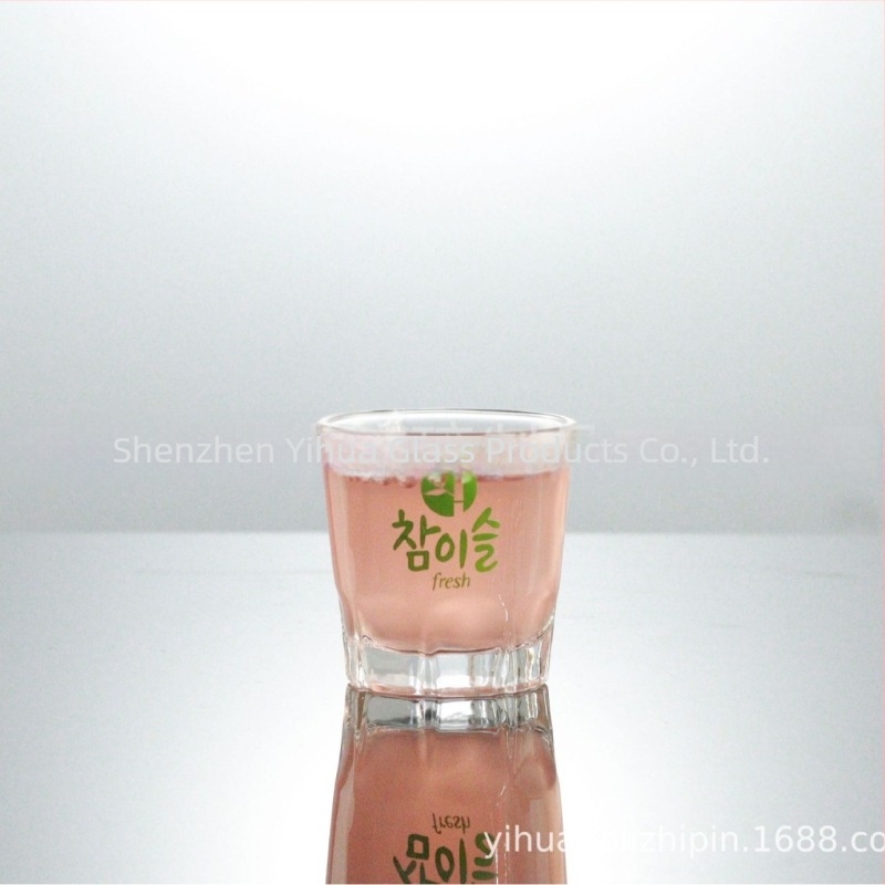 Pahar Soju în stil coreean, 65 ml, fără mâner, fără capac, imprimare logo, finisaj mat, șlefuire