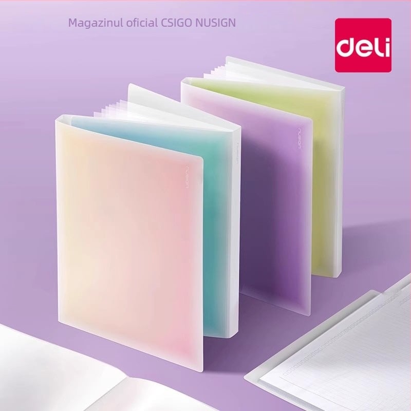 Deli NS518 Daylight Whisper dosar A4 cu buzunare transparente, mai multe niveluri, pentru fișe de examen