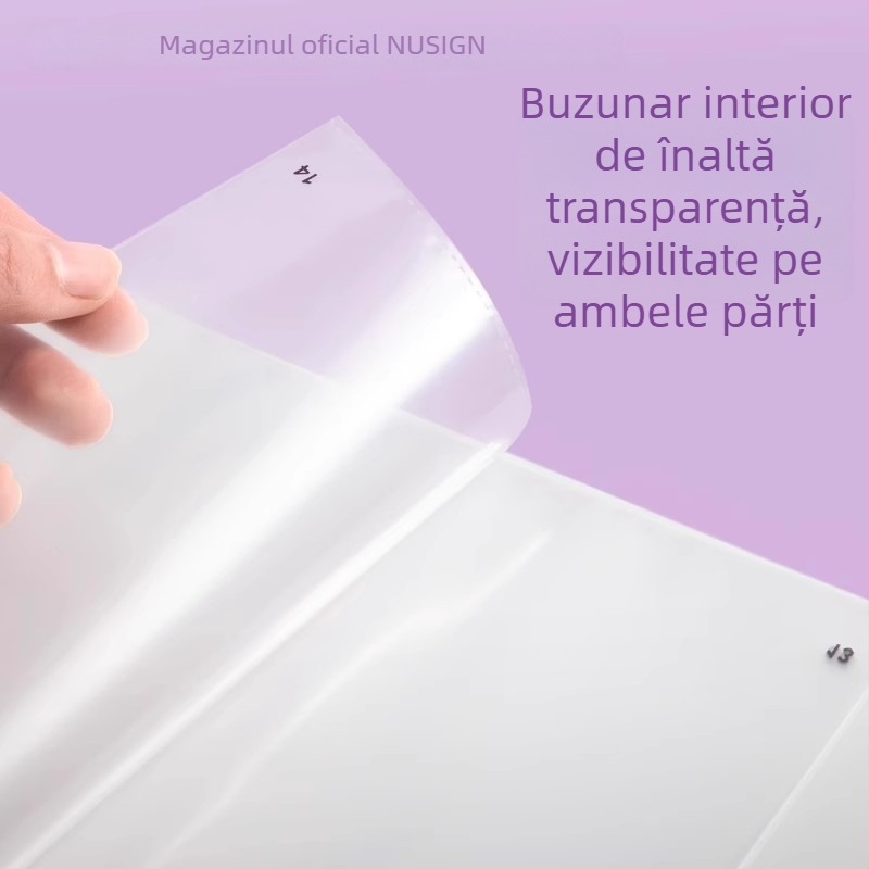 Deli NS518 Daylight Whisper dosar A4 cu buzunare transparente, mai multe niveluri, pentru fișe de examen