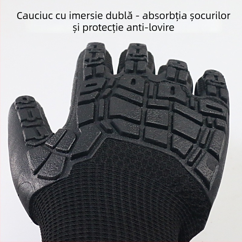 Mănuși TPE cu absorbție a șocurilor, pentru protecția muncii, rezistente la uzură, cu palmă antiderapantă