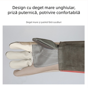 Mănuși scurte de sudură din piele de vițel – moi, izolație termică, rezistente la temperaturi înalte, mănuși de protecție pentru sudori