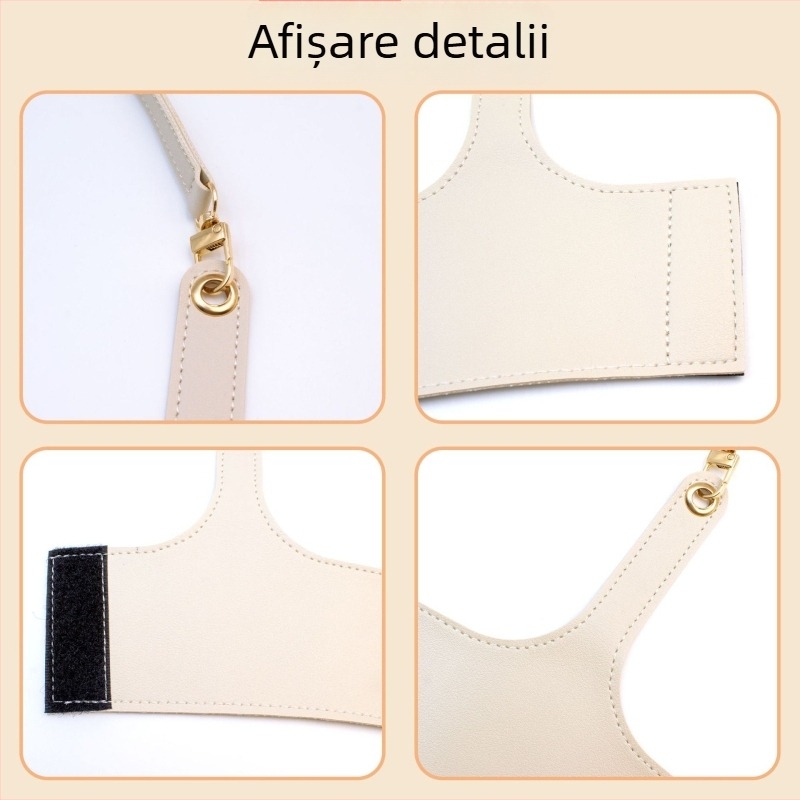 Suport din PU piele personalizat pentru cană, curea Velcro detașabilă – husă izolatoare portabilă pentru ceai și cafea
