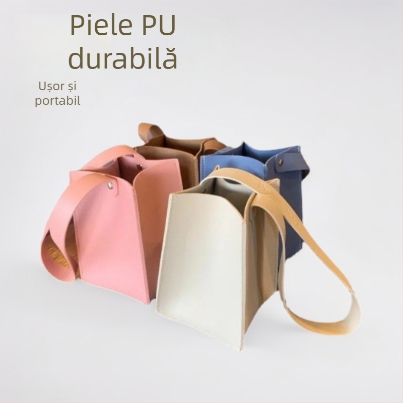Husă din piele PU pentru pahar, izolație termică, portabilă, design minimalist pentru călătorii în aer liber