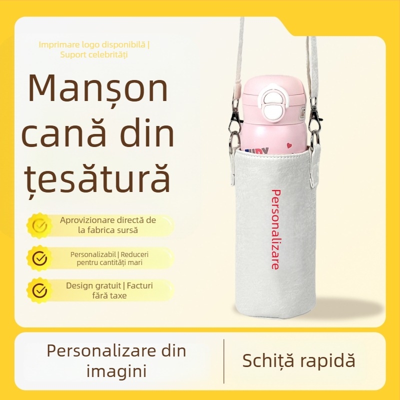 Husă universală pentru pahar din sticlă, husă portabilă pentru pahar, curea reglabilă pentru utilizare în aer liber