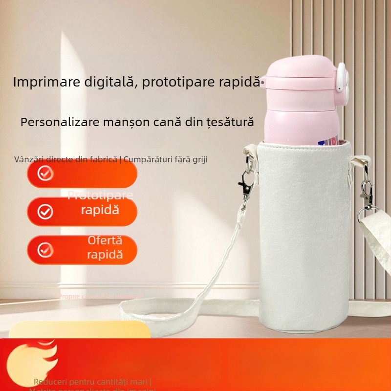 Husă universală pentru pahar din sticlă, husă portabilă pentru pahar, curea reglabilă pentru utilizare în aer liber