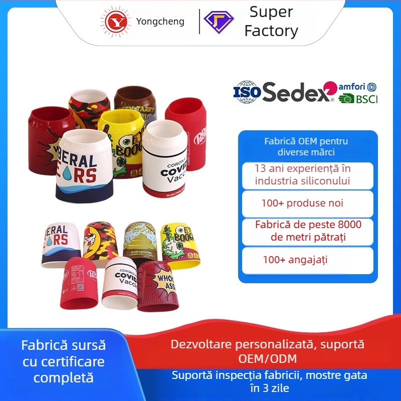 Husă din silicon personalizată pentru doze și sticle de cola, suport izolat anti-alunecare