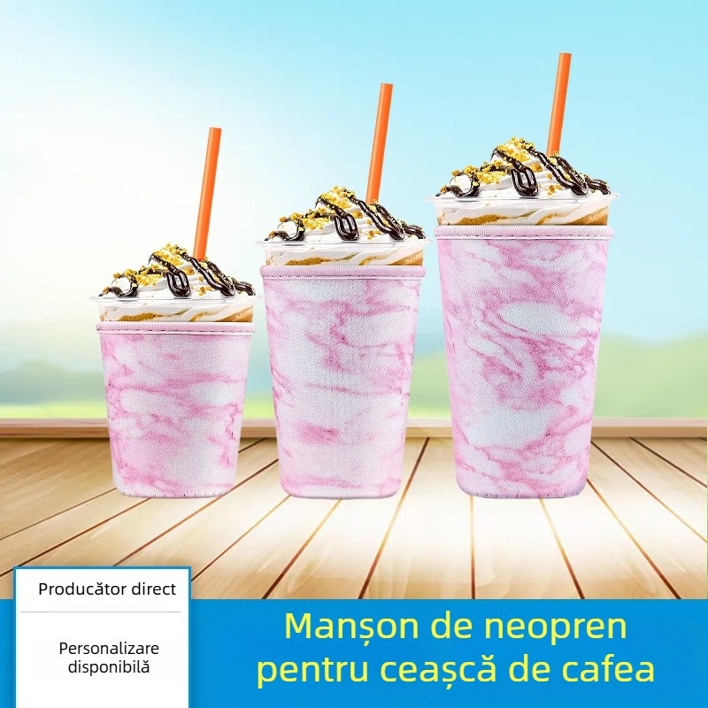 Manșon din neopren pentru ceașca de cafea, husă izolatoare pentru cafea și milktea, cu logo personalizat
