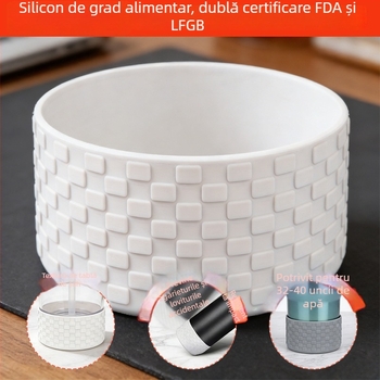 Husă din silicon personalizabilă pentru cană, cu suprafață antiderapantă și textură izolatoare la bază, protecție anti-cădere pentru sticle de apă sportive