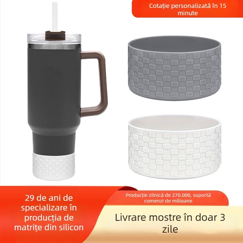 Husă din silicon personalizabilă pentru cană, cu suprafață antiderapantă și textură izolatoare la bază, protecție anti-cădere pentru sticle de apă sportive