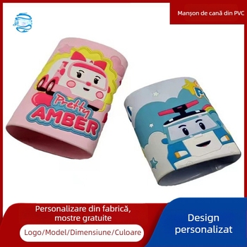 Cană pentru clătirea gurii a copiilor, cu manșetă izolantă, husă din silicon pentru pahar și formă personalizată