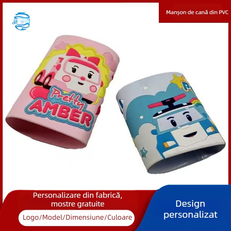 Cană pentru clătirea gurii a copiilor, cu manșetă izolantă, husă din silicon pentru pahar și formă personalizată