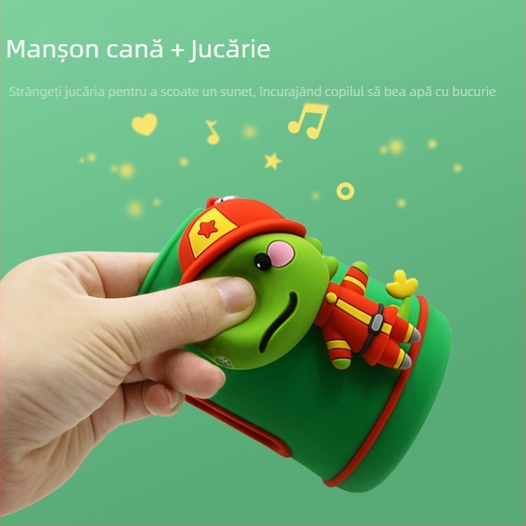 Husă din silicon personalizată pentru pahar cu izolație, design desen animat, pentru sticle de apă pentru copii, protecție anti-derapare și la cădere