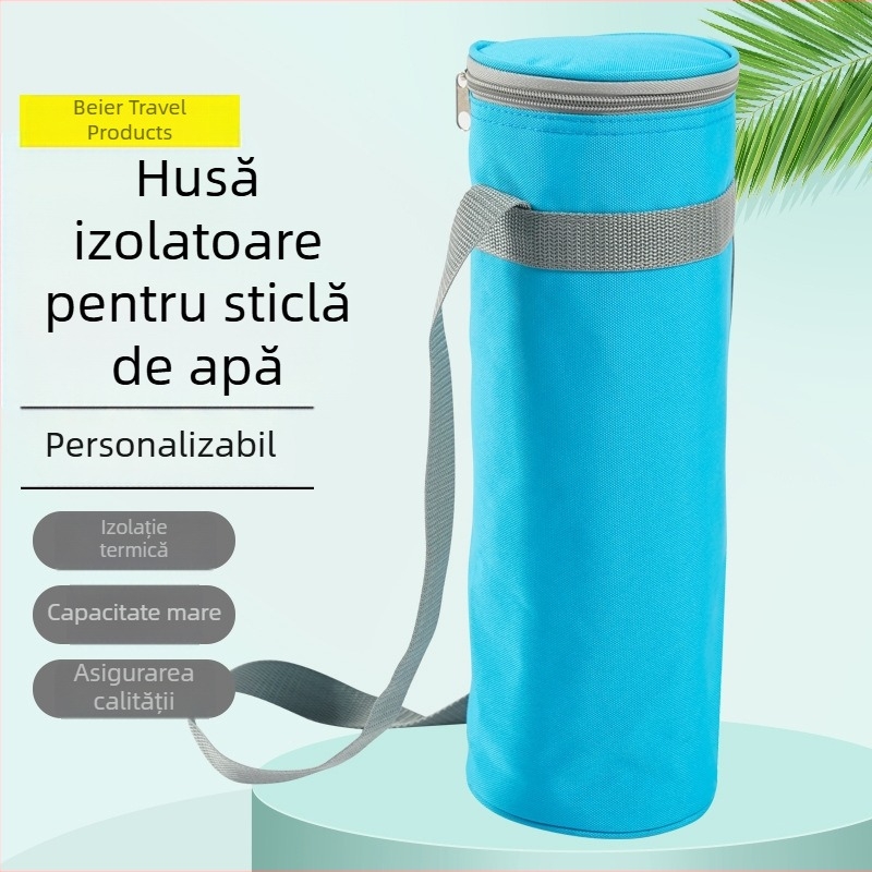 Acoperire izolantă pentru sticlă de apă cu folie de aluminiu, suport auto pentru ceașcă, husă portabilă pentru pahare, geantă pentru sticlă pentru ciclism și activități în aer liber, personalizabil
