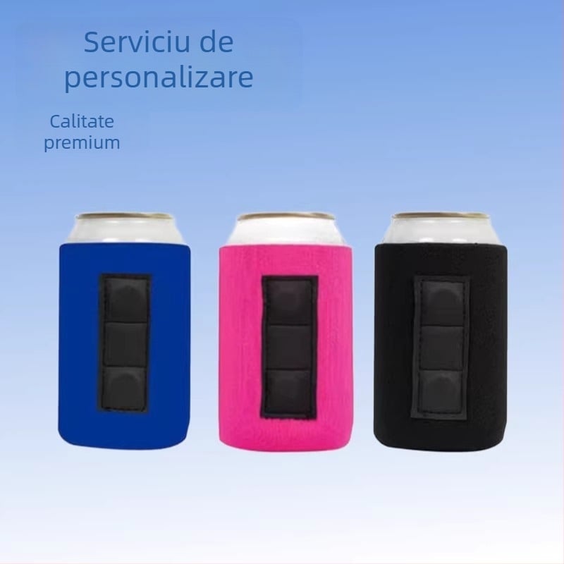 Manșon izolant pentru doza de 330 ml, cu bază magnetică, pentru bere și cola