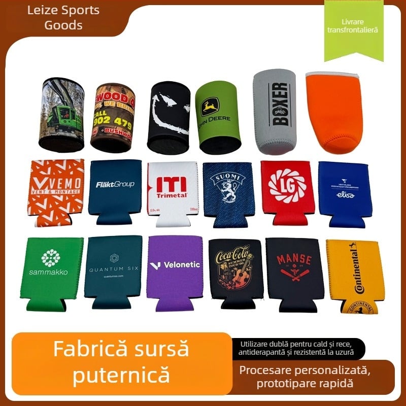 Husă din neopren pentru sticlă mare de Cola, izolată, personalizabilă, stil desen animat