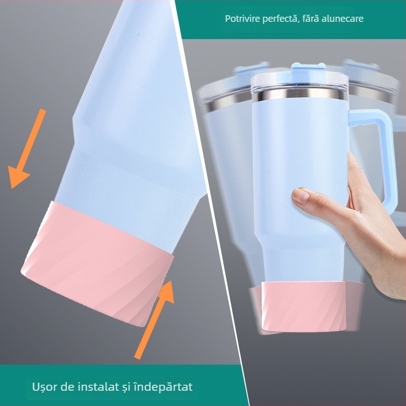 Husa de protecție din silicon pentru paharul cu apă Stanley, cilindric drept, antiderapant, izolație, pentru activități în aer liber, portabil, personalizabilă