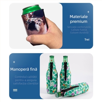 Manșete din pânză personalizate pentru doze de bere și cola, stil european și american, izolate pentru a proteja mâinile de frig.