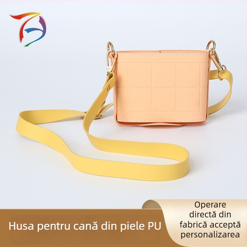 Husă din piele PU pentru pahar cu curea crossbody – husă de protecție portabilă pentru ceai cu lapte și cafea