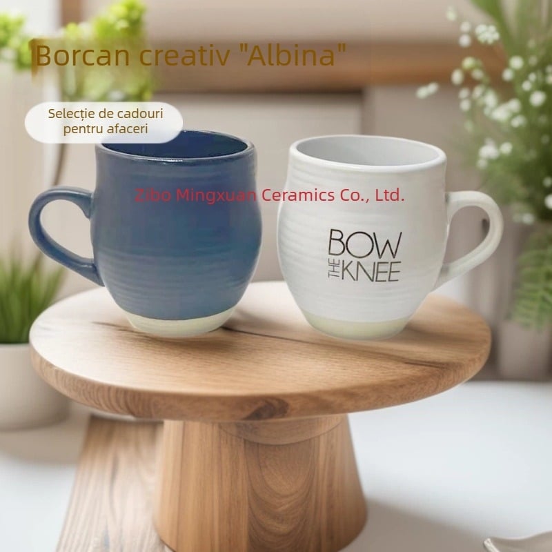 Cană ceramică în formă de albină, cu logo, stil creativ, în diverse culori, cadouri de afaceri