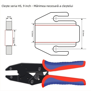 Clește pentru crimpare de 9 inchi, seria AP LY HS, accesorii pentru fălci și matrițe pentru crimpare la rece a terminalelor