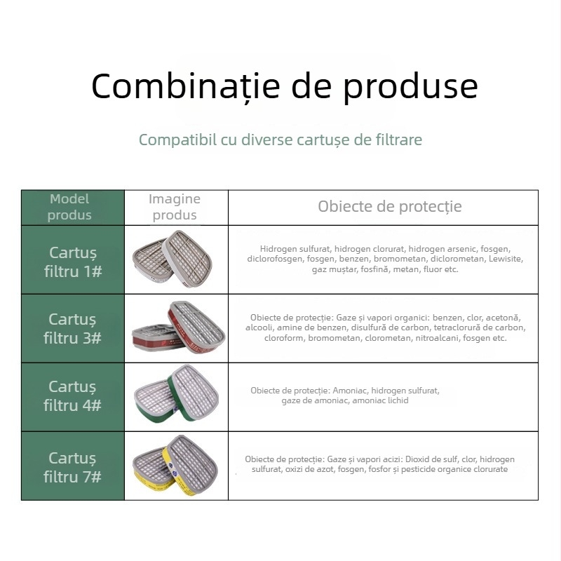 Mască de gaz cu față întreagă 6800, personalizată, pentru vopsire cu pulverizator, potrivită pentru șlefuire, protecție împotriva prafului industrial și filtrare cu cărbune activ