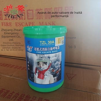 Zhe'an TZL30A respirator de salvare cu filtru pentru evacuare în caz de incendiu, protecție la fum și gaze, uz casnic