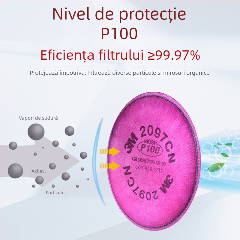 3M 2097CN P100 Filtru pentru vapori organici și particule cu cărbune activ pentru respiratoare 6000/6500/7500