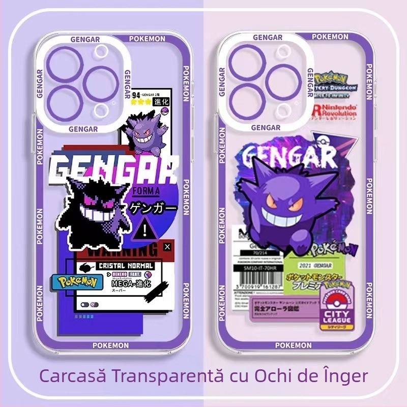 Husă TPU din seria desenelor cu Gengar pentru iPhone 13, 12, 11 Pro Max și XR