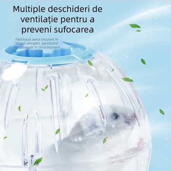 Minge transparentă pentru hamsteri pentru alergare, Jucărie mov de exercițiu pentru porcușorii de Guineea, Jucărie educativă și drăguță pentru rozătoare mici