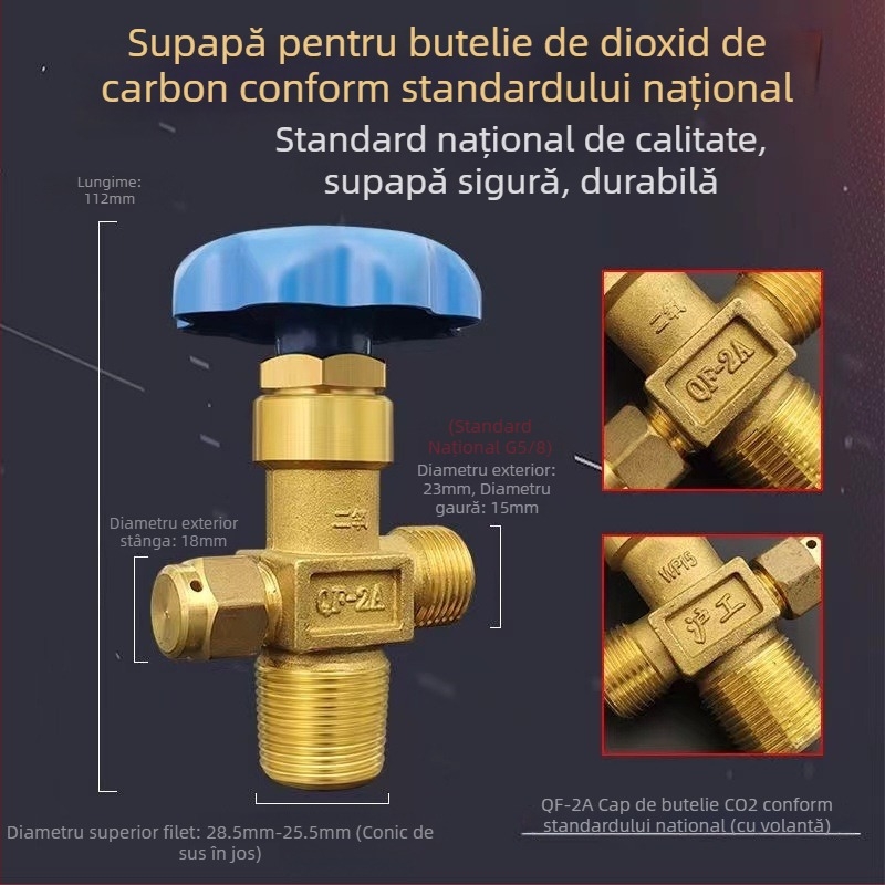 Valvă cilindru de oxigen QF-2 cu cap WP-15 pentru cilindri de 4–40 L, cilindru de argon
